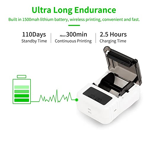 HBCDAAQ Thermal Printer Handheld Label Printer Support 20-50mm Paper Width Multiple Language Print Use with APP(D)