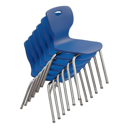 Correll CSC 14" Classic Metal/Plastic Stacking Student Chair in Blue (Set of 6)