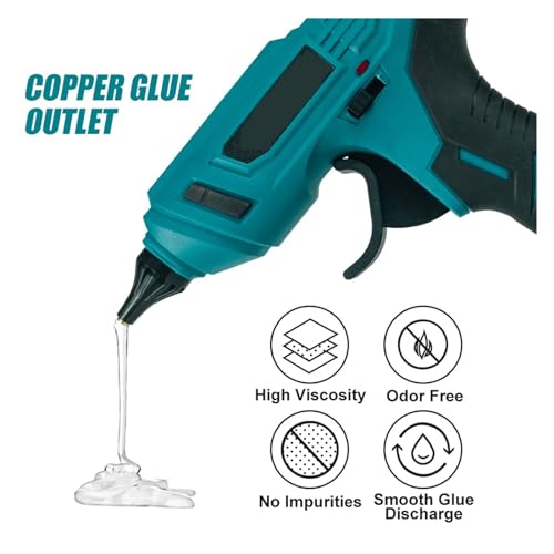 LIBODD Hot Glue Gun Handmade Wireless Hot Melt Glue Gun Rechargeable Hot Melt Glue Gun Electric Glue Gun Household Hot Melt Stick Adhesive for DIY Arts, Crafts and Quick Repairs(1x3.0Ah Battery)