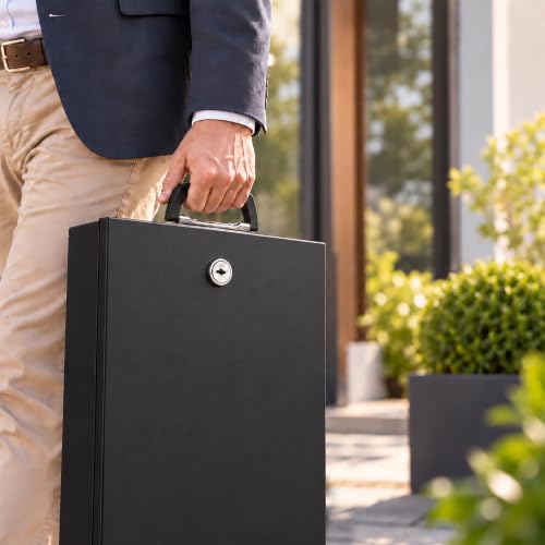 Relaxdays Document Box DIN A4 with Lock 2 Keys Black