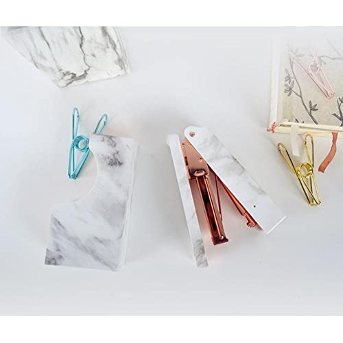 MPPSGDPZ Elegant Marble Pattern Stapler Heavy Duty Desktop Spring Powered for Home Office Bookbinding Supplies