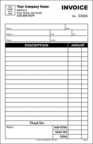 Small Custom 2 Part Forms with Numbering/Invoice/Sales Receipt/Estimate/Quote/Proposal TMG003 / 5.5 x 8.5 / Black Ink/TMG0003 (100)