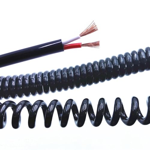 3 Core Coiled Extension Cable 14-24AWG 2.5m/5.0m/50cm