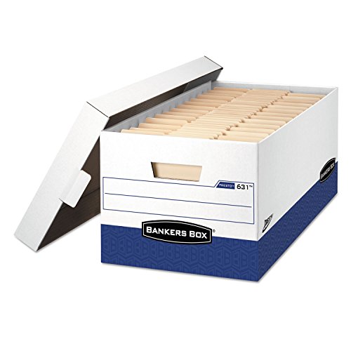 Bankers Box 0063101 Storage Box,w/Locking Lid,12-Inch x24-Inch x10-Inch,12/CT,WE/BE