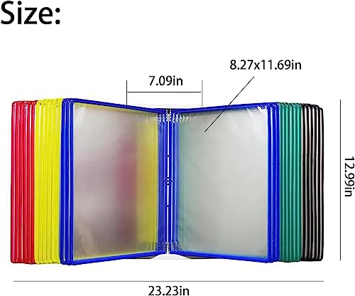 NOOLAR Wall Mounted Document Holder, 20 Pockets Display Units Flip Folder, Hanging Wall File Organizer,A4 Wall Hanging Display Book, Presentation Project Folder for Files, W23.23xH12.99in