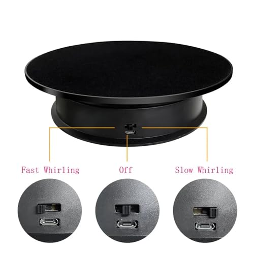 POGHDBXA Display Turntable, Electric Rotating Mirror Display Stand, Max 3kg