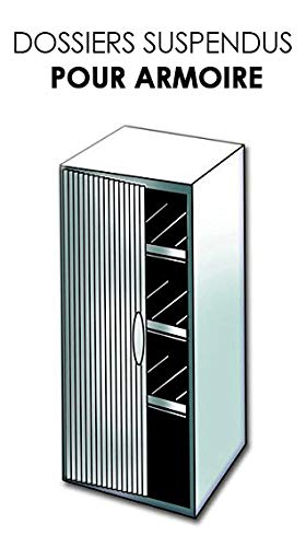 L'Oblique AZ Hanging Folders Pack of 10 Polypropylene for Ultimate Cabinet 50 Blue