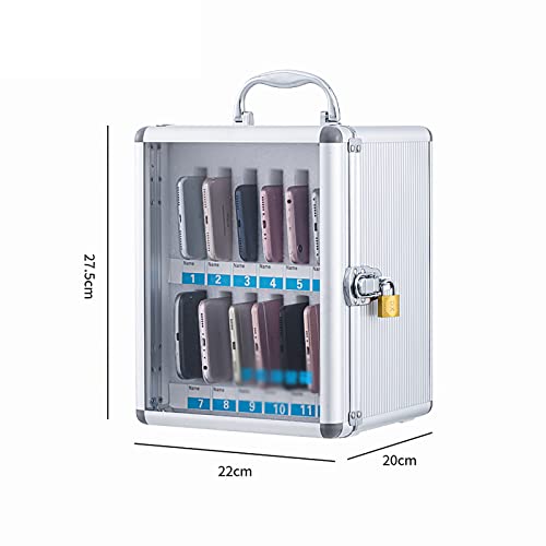 JOMRTS Wall-Mounted Aluminum Alloy Wall Mounted Cell Phone Locker Pocket Chart Storage Locker Box Kitchen Furniture Locks,12 Slots (12 Slots)