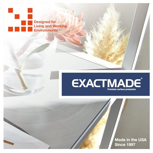 ExactMade - Clear Table Protector, USA Made, Safe, 42 x 96 Inch, 2mm Thick Ultra Smooth Vinyl, Custom Size Clear Tablecloth Protector, Table Cover for Kitchen Wood Grain