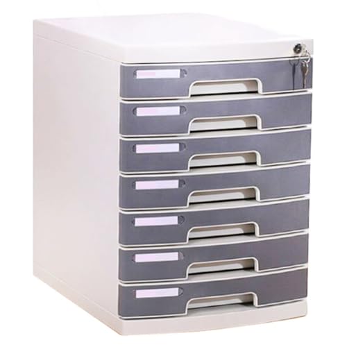 YXEDPBF Desktop File Box - Lockable A4 Plastic Storage Drawer Cabinet, Office Document Holder, Desk Organizer for Files and Supplies, 4-7 Tier (5 Layers)