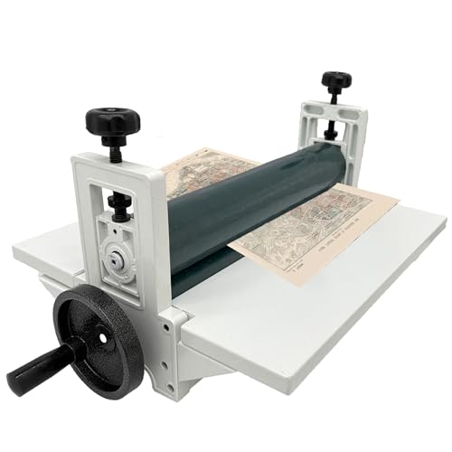 INTSUPERMAI Manual Cold Roll Laminator Machine Desktop Cold Laminating Machine with Foldable Working Table and Manual Pressure Adjustment for Photo Vinyl Film Laminating (360mm/14.17in)