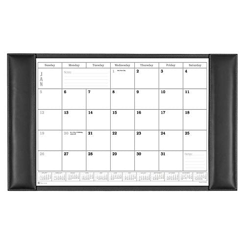 Dacasso Leather Desk Calendar pad, 34 x 20, Rustic Black (P1250)