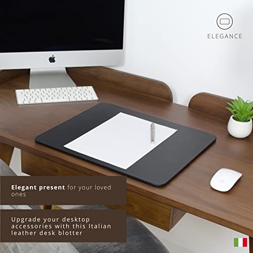 Luxury Italian Leather Desk Pad - Maruse Handmade Black Desk Mat, Ultimate Office Desk Protector & Writing Blotter, Premium Leather Accessories for Computer and Conference