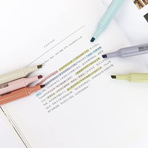 DUYHBAWRS 6 Pcs Highlighter Large-Capacity Light Color Stroke Key Hand Account Pen Color Highlighter