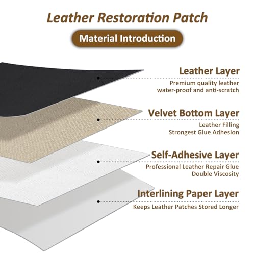 Fabric Adhesives Leather Repair Patch Self Adhesive Leather Rip Repair Kit Strong Adhesion Vinyl Repair Kit, Reupholster Leather Patches for Furniture Couch Chairs Car Seat(Lake Blue)
