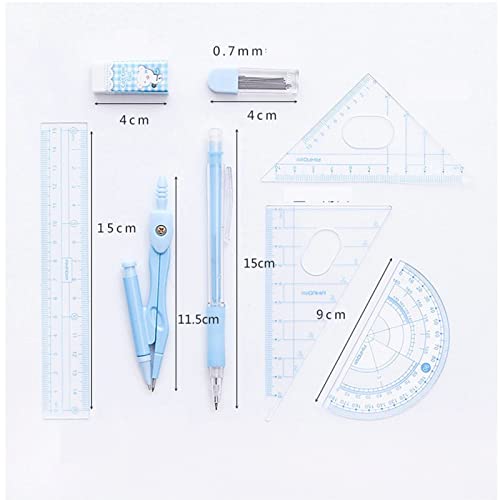 LOVULIFE Mathematical Geometry Set Storage Box, School Geometry Set, Multipurpose Office Stationery Set School Office School Supplies (4 Boxes) Ruler Compass Set