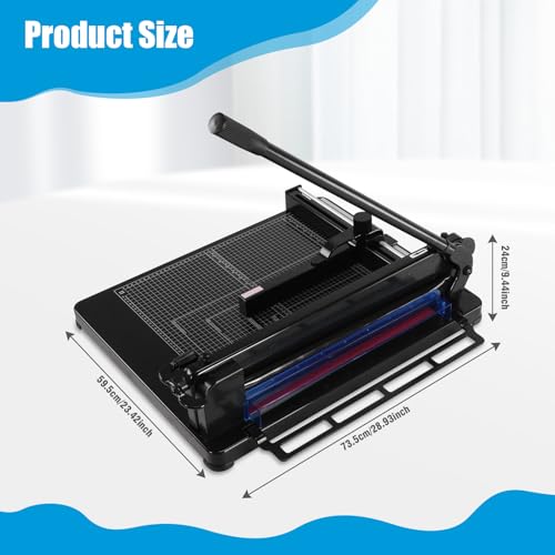 ALINUOYQ 17inch Guillotine Paper Cutter, Heavy Duty Paper Trimmer with Double Safety Protection, Stack Cards Trimmer Solid Steel with Rubber Foot Pads 400 Sheets Capacity for Classroom Crafting