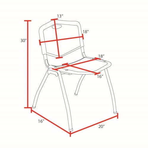 Regency M Burgundy Stack Chairs 8-Pack – Durable Plastic Stackable Chairs with Metal Frame, Lightweight & Easy-Clean Seating for Offices, Cafeterias & Breakrooms