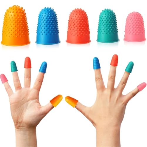 Rubber Fingers Tips 32Pcs (2 Sets) Silicone Finger Thimbles for Sewing, Quilting & Knitting