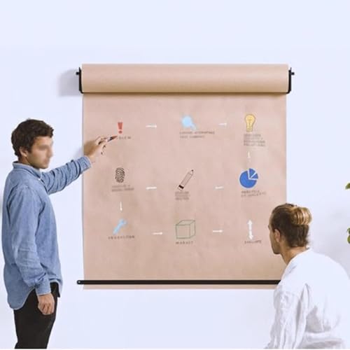 LNNW Kraft Paper Dispenser Wall Mount Butcher Paper Dispenser Cutter, 37/67/ 97cm Wide Butcher Paper Roll Holder Heavy-Duty Decorative Message Boards for Wall(97cm/38.2in Wide)