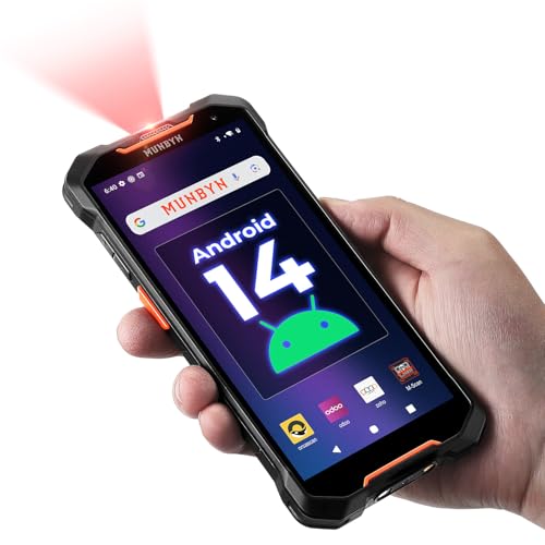 MUNBYN AceScan AS01 Android 14 Barcode Scanner(Android 18 Upgrade Only Available After MUNBYN Official Release), 6” Screen, 16-Hour Workday Mobile Computer PDA, Work with Zebra SE4710 Scanner Engine
