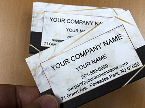 Custom Premium Business Cards, (250pcs to 2,500pcs) - Printed on 16pt(350gsm) or14pt (308gsm) Classic matte paper, Made in The USA (Marble Half)