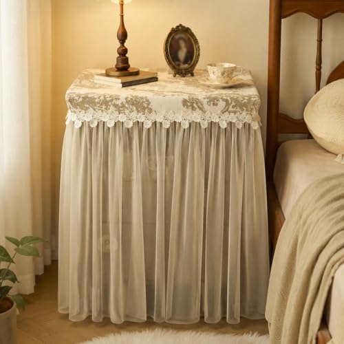 Protective Safe Cabinet Cover with Lace Decorative Trim, Concealed Safe Box