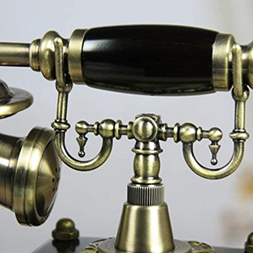 Classic European Retro Landline Telephone Phone Home Retro Engraving Jinhua Button Dial with Display Landline Phone (Color : A)