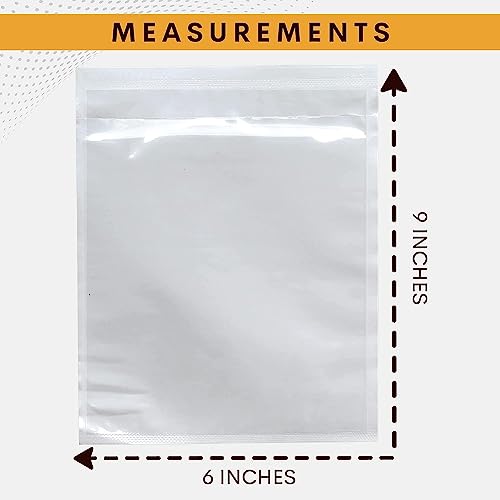300 Pack 6"x9" Shipping Label Sleeves – Clear Self-Adhesive Packing Slip Pouches, Waterproof Packing List Envelopes – Ideal for Shipping Documents, Mailing Labels, Invoices & Packing Slips