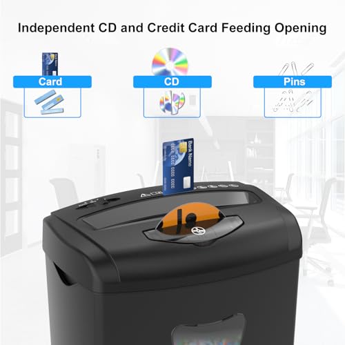 Woolsche 12-Sheet Cross Cut Paper Shredder with Large 5.55-Gallon Basket - P-4 Security, 3-Mode Shred for Cards/CDs/Staples/Clips - Jam Proof System for Office (ETL Certified)
