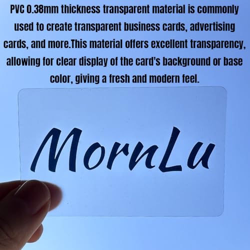 Custom Transparent Business Cards PVC Waterproof Add Photo/Text/Logo Print Your Own Business Card Personalized Single Sided Clear Frosted Business Card 0.38mm Thickness - 1000 Cards