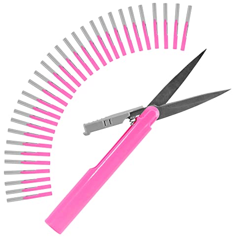 JubileeYarn TSA Compliant Pen-Style Portable Travel Scissors Bulk Pack - Pink - 30 Scissors