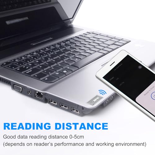 LeadSeals 500 PCS NFC Tags Sticker with NTAG213 Chip Blank NFC Stickers Adhesive Labels RFID Tags Rewritable 137 Bytes Memory Compatible with All NFC-Enabled Smartphones and Devices, 10 x 20MM, Clear