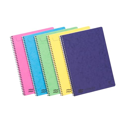 Clairefontaine 3154Z - Set of 10 Notemakers Europa Spiral Notebooks - A4 21x29.7 cm - 120 Detachable Lined Pages - 90 g White Paper - Glossy Card Covers - Random Colours