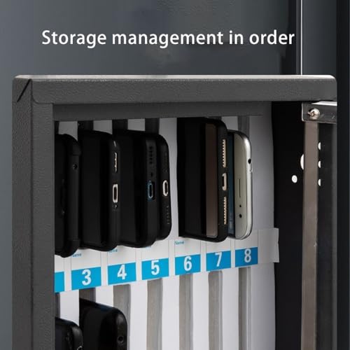 Mobile Phone Cabinet Wall -Mounted Storage Cabinet Stainless Steel Mobile Phone Storage Box Telephone Storage Box,Black 60 bit