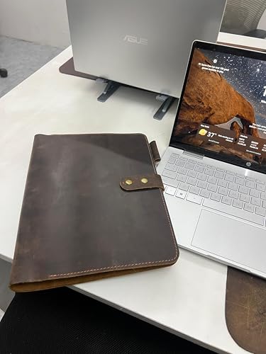 CestAntiQ Leather 3-Ring Binder Portfolio, 8.5x11 in., Brown