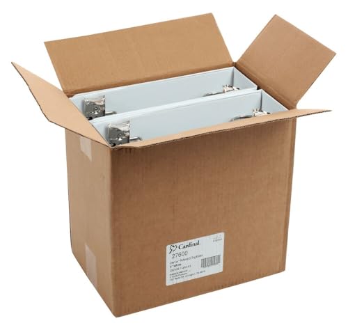 Cardinal Performer 3-Ring Binders, 3", Non-Locking Slant-D Rings, 725-Sheet Capacity, ClearVue Presentation, Non-Stick, PVC-Free, White, 4-Pack (27600)