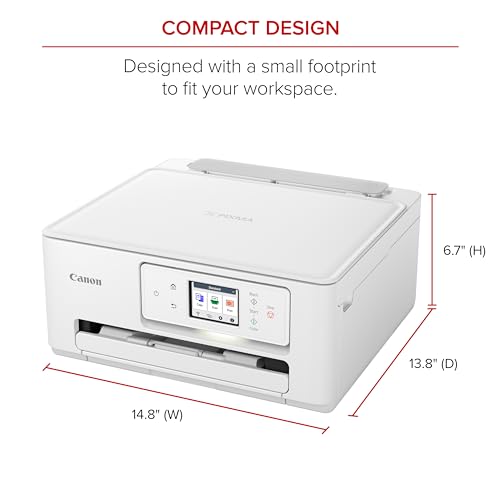 Canon PIXMA TS7720 Wireless All-in-One Color Inkjet Printer – Print, Copy, Scan – Auto Duplex, 15/10 PPM, 2.7” Touchscreen, Compact Home Photo Printer with Easy Setup