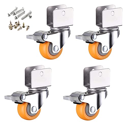 MXXADHPL Office castors 50mm Small Nylon Wheels,2inch Caster Wheels with Safety Dual Locking