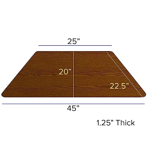 BizChair 22.5x45 Trapezoid Oak HP Laminate Preschool Activity Table