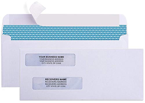 Aimoh #8 Check Envelopes, Double Window Self-Seal Security Envelopes 2500ct