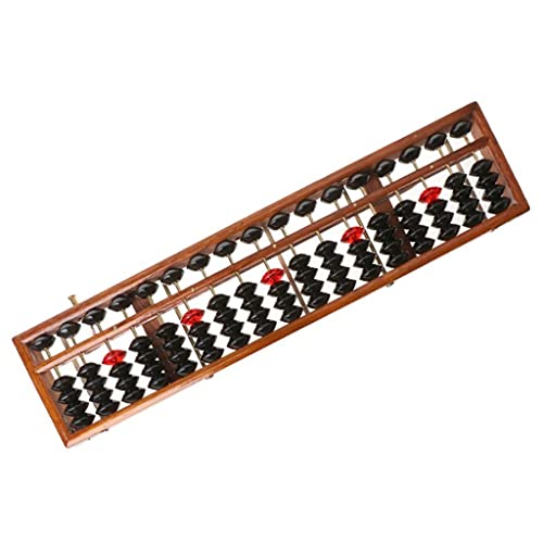 EWUROI 17 Digits Wooden Standard Abacus Chinese Calculator Counting Math Learning Tool Beginners