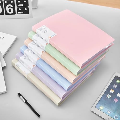 LICONG-2019 File Folders 1PC A4 Folder Information Kit Multi-Page Transparent Insert Information File for Students to Store Examination Papers File Organizer(Cream Coloured)