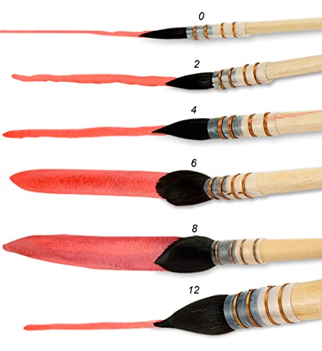 Creative Mark Harmony Blue Squirrel Quill Watercolor Brush Size # 6 - Professional Brushes - Handcrafted Full Bellied Bristles on Balanced Wooden Handle