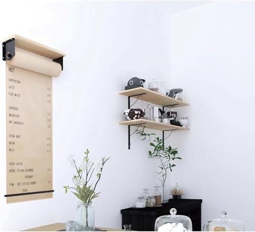 LNNW Kraft Paper Dispenser Wall Mount Kraft Paper Roll, Butcher Paper Roll Dispenser and Cutter, for Home, Office, Display, Wall Art Decorative Message Boards for Wall(40cm/15.7in Wide)