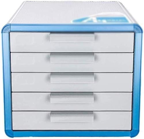 ELUKHT Office Filing Storage File Cabinets Flat File Cabinets Files for Filing Cabinet 5 Drawer Aluminum AlloyModule Classification Blue 28.6 * 34.6 * 25.3cm
