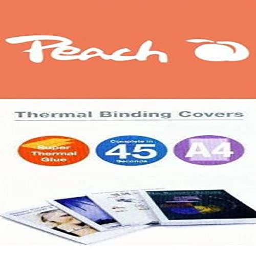 Peach Thermal Binder Covers, White, for 60 Sheets (A4, 80 GSM), 100-pack - PBT406-05