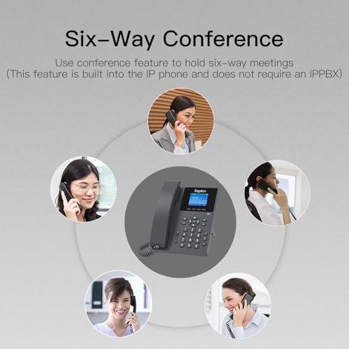 Eagaton T52P IP Phone,Office Phones Voip,2.4" Color Display, 2 SIP Accounts Business VoIP Phone, HD Voice,PoE Supported, Compatible with IPPBX&VoIP Providers, Includes Power Adapter for Home & Office