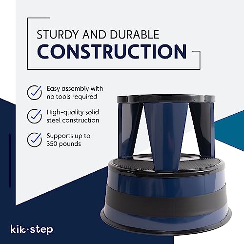 Cramer Kik Step Steel Step Stool - Two Step Stool, Holds 350 lbs (Blue)