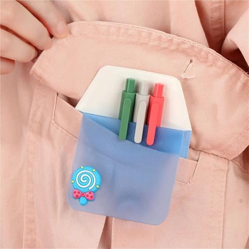 Gonehyu 2 Pack PVC Pen Pouch Pocket Protector Anti-Leak Nurse Pen Holder for Shirt Pocket